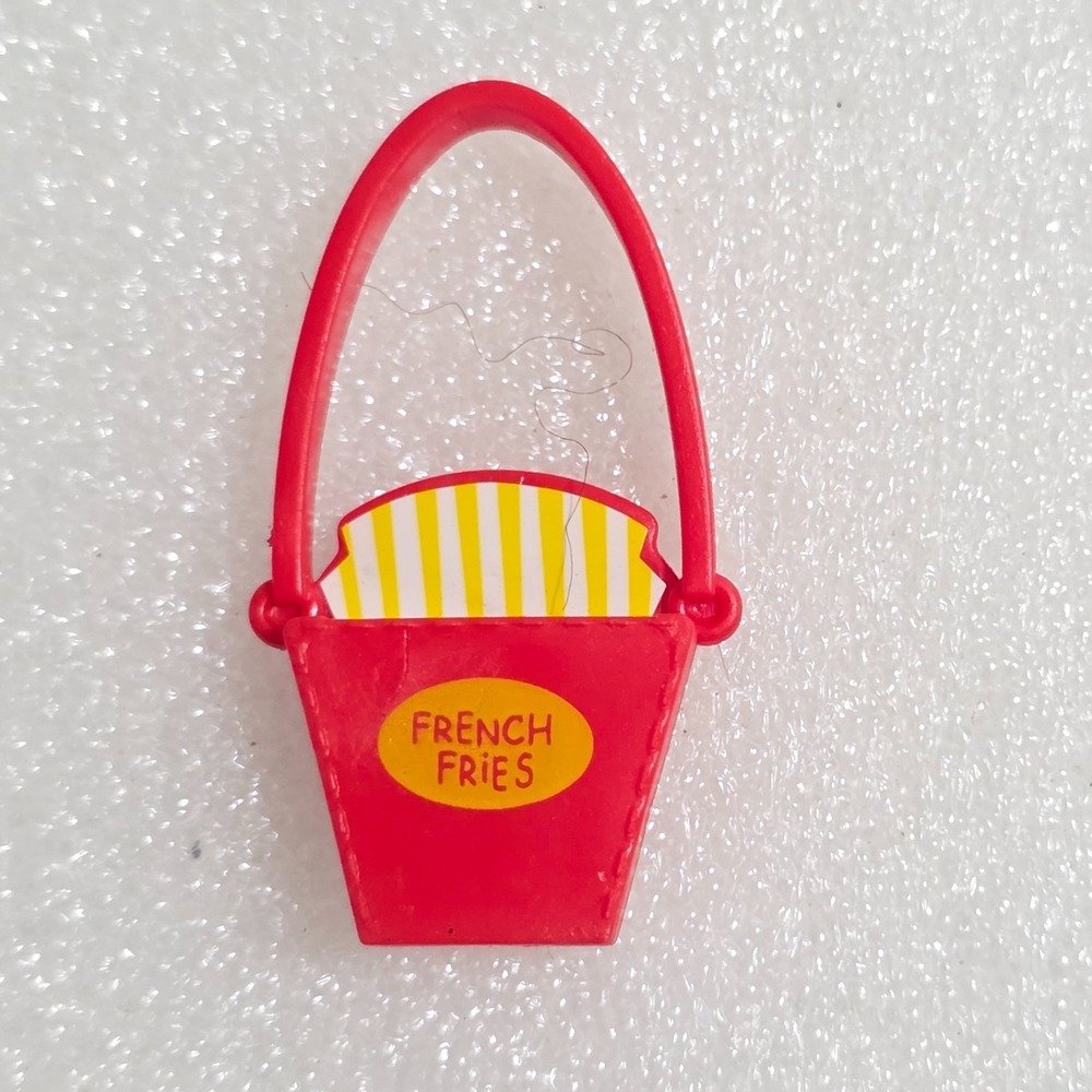 Boxy Girls French Fries Purse Doll Accessory Bag Red Yellow Plastic 1.75" J@P